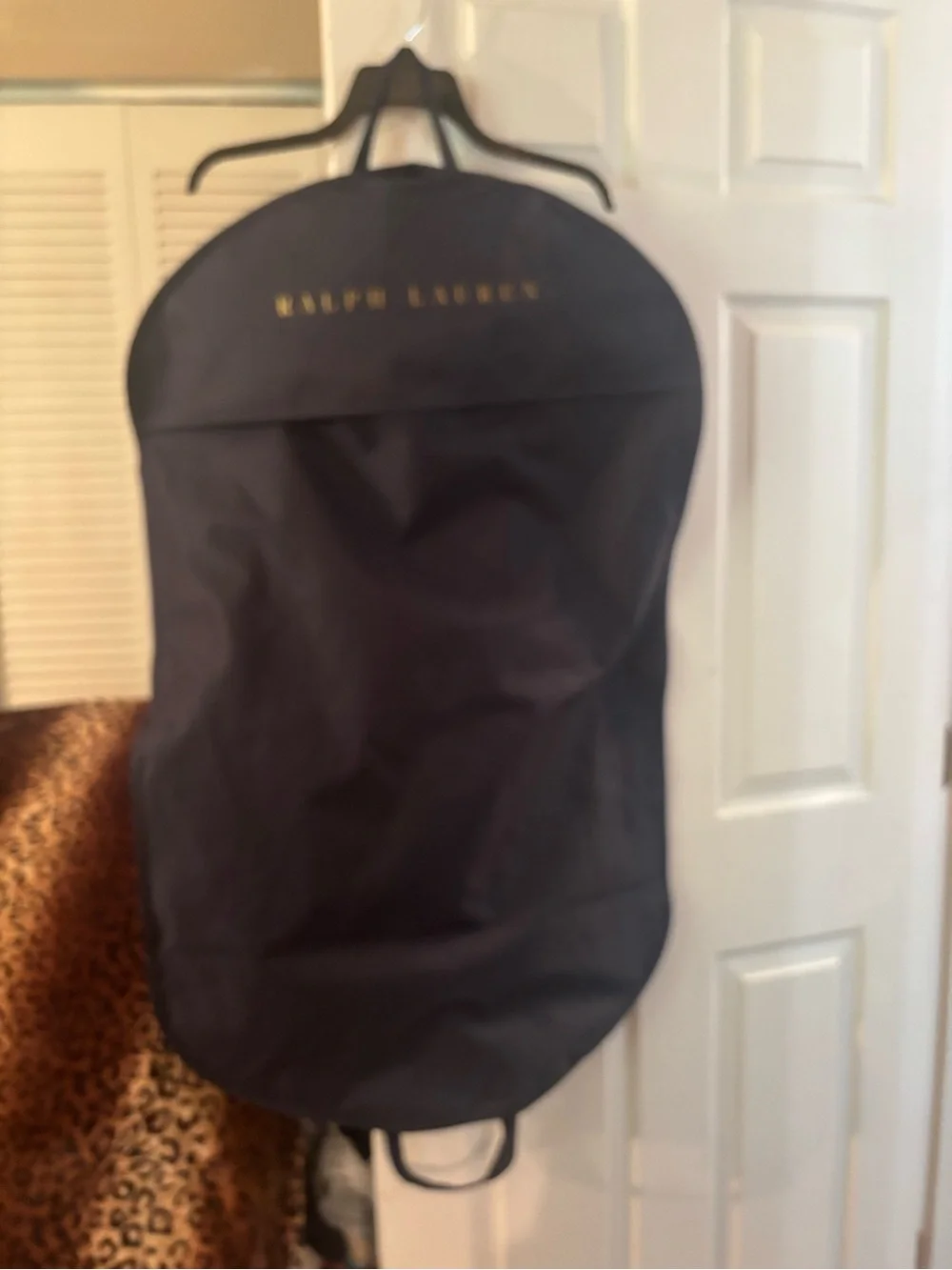 Ralph Lauren Black Travel Garment Bag with Gold Logo